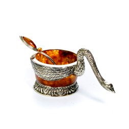 Солонка &quot;Лебедь&quot;, Янтарь