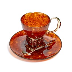Чайная чашка &quot;Аркада&quot; с ложкой, Янтарь
